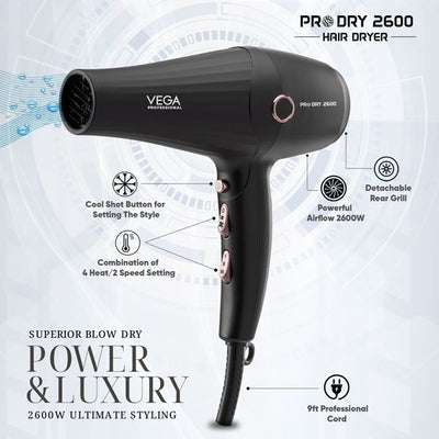 Vega Professional - Pro Dry 2600 Hair Dryer - VPPHD-11