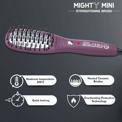 Vega Professional - Mighty Mini Hair Straightening Brush VPVMS-08