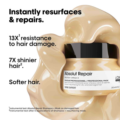 L'Oreal Absolut Repair Masque 250ML, For instantly resurfaced & repaired hair