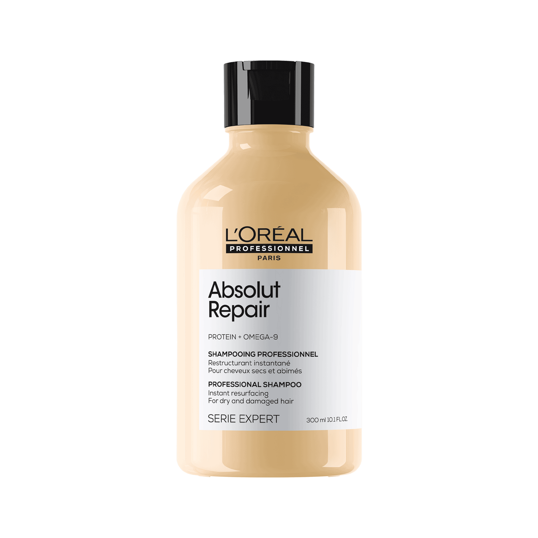 L'Oreal Absolut Repair Shampoo 300ml, for instantly resurfaced & repaired hair.