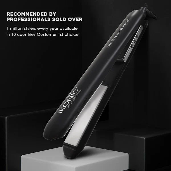 Ikonic Professional - Slim Titanium Shine 2.0 Hair Straightener Black
