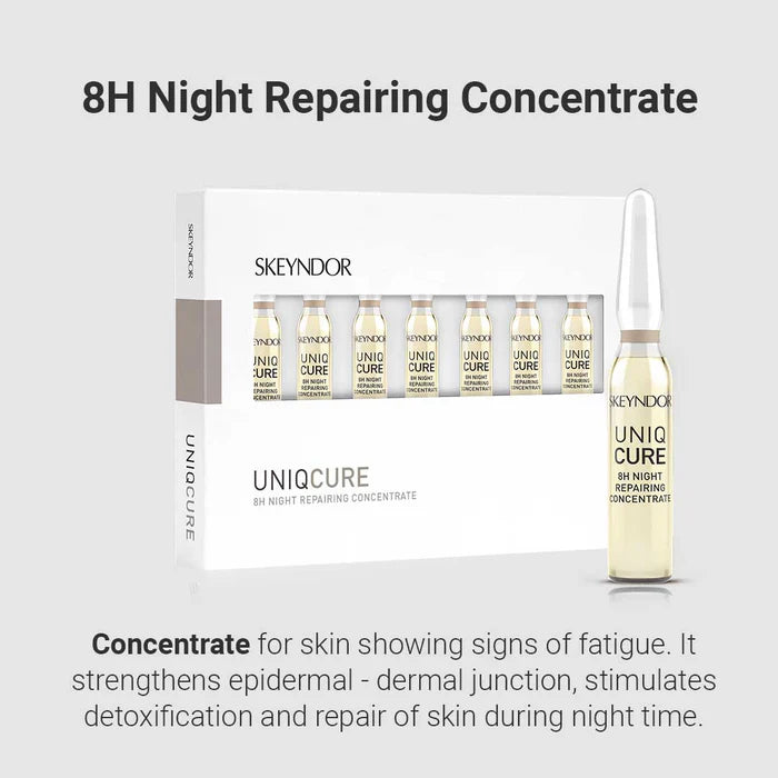 Skeyndor Uniqcure - 8H Night Repairing Concentrate 7*2ml – Skeyndor skincare product at Reflexions Salon India