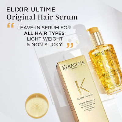 Kerastase Elixir Ultime LHuile Original Hair Oil, 96 Hr Frizz Control, Heat Protection Formula (100ml)