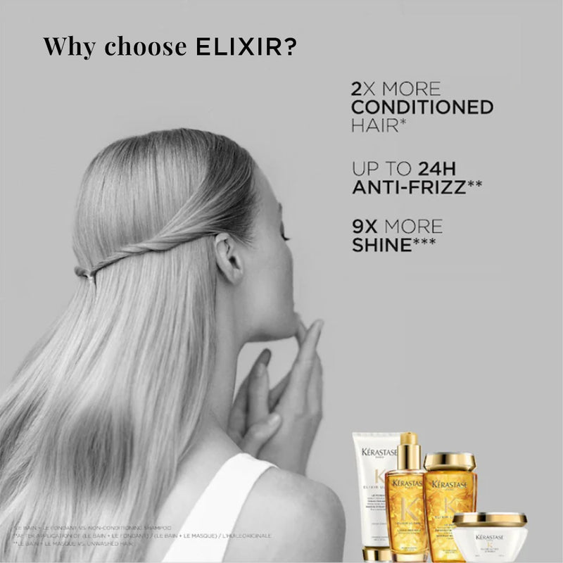 Kerastase Elixir Ultime LHuile Original Hair Oil, 96 Hr Frizz Control, Heat Protection Formula (100ml)