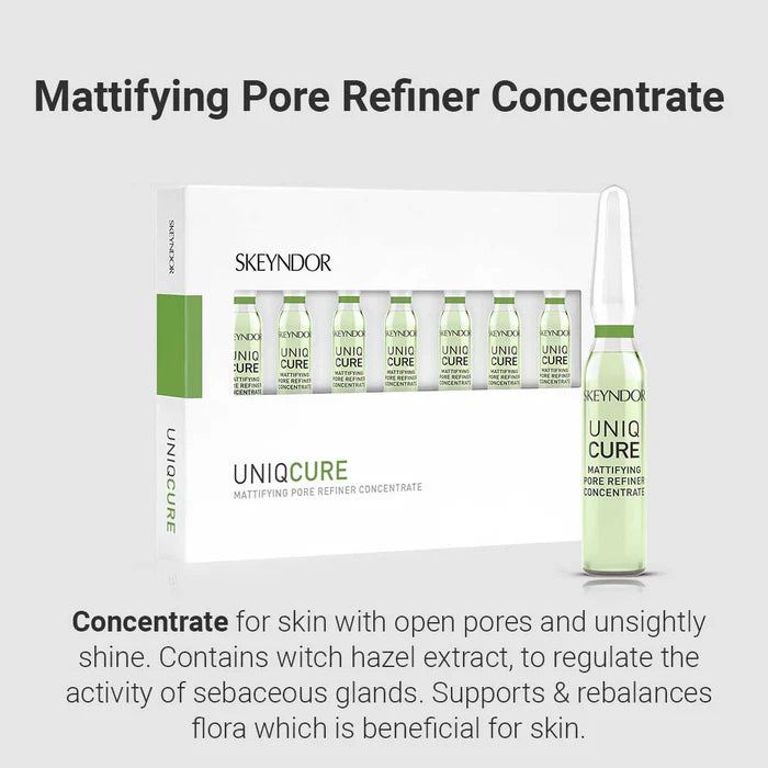 Skeyndor Uniqcure - Mattifying Pore Refining Concentrate 7*2ml – Skeyndor skincare product at Reflexions Salon India