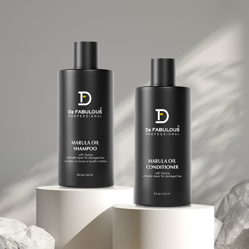 De Fabulous Marula Oil Combo,Shampoo + Conditioner, For Weakened Hair, Repairs Split Ends (250ml +250ml)
