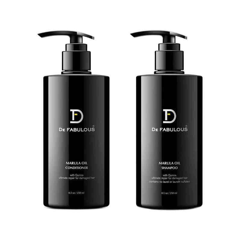 De Fabulous Marula Oil Combo,Shampoo + Conditioner, For Weakened Hair, Repairs Split Ends (250ml +250ml) - Reflexions Salon