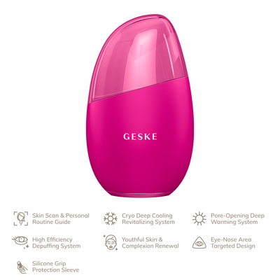 Geske Cool & Warm Eye and Face Massager | 7 in 1 Magenta - Reflexions Salon