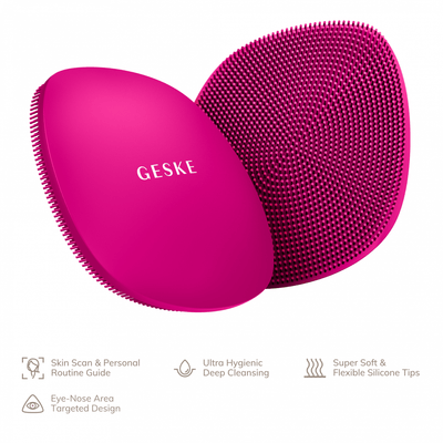 Geske Facial Brush | 4 in 1 Magenta - Reflexions Salon