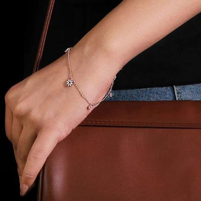 Giva Anushka Sharma Rose Gold Flower Charm Bracelet - Reflexions Salon