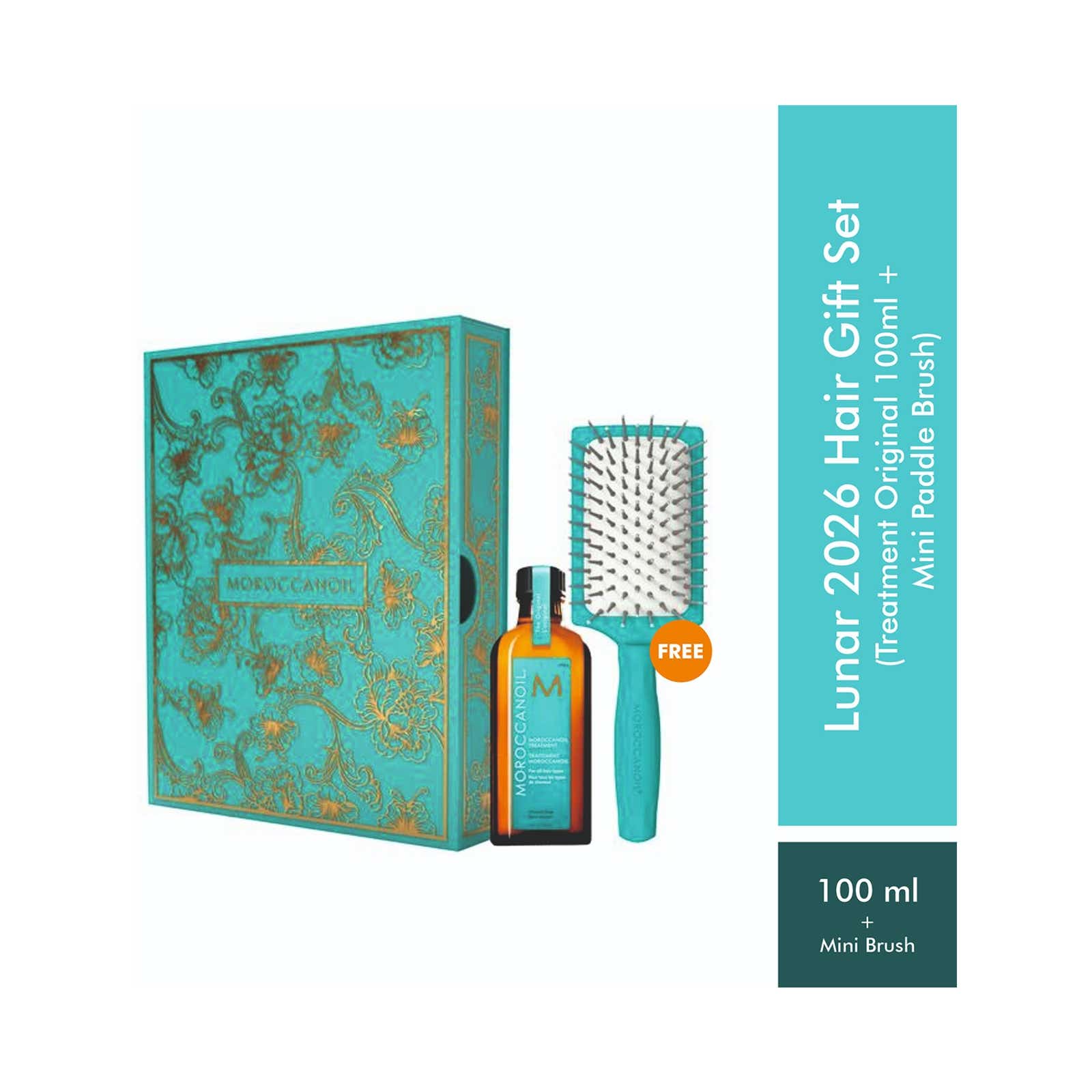 Moroccanoil Treatment - Lunar 2026 Gift Set (Treatment Original 100ml + Mini Paddle Brush)