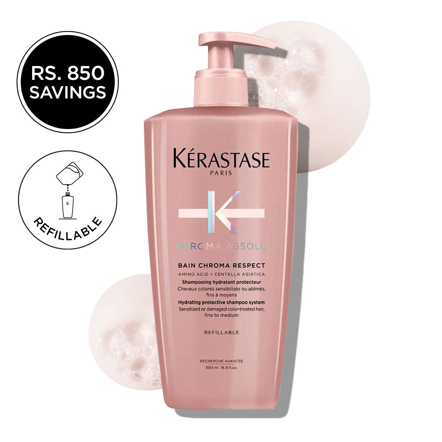 Kerastase Chroma Absolu - Bain Chroma Respect Shampoo 500ml — official Kérastase product image