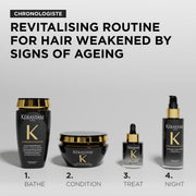Chronologiste haircare routine featuring Longevity Potion scalp serum