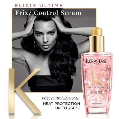 Kerastase Elixir Ultime - L'Huile Rose Radiance Beautifying Oil, 96 Hour Frizz Control(100ml) - Reflexions Salon