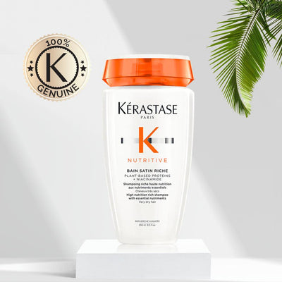 Kerastase Nutritive Bain Satin Riche, For Very Dry Hair, Gives 72Hr Hydration (250ml) - Reflexions Salon