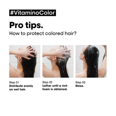 Loreal Professionnel Paris Vitamino Color Shampoo 300ml & Hair Mask 250gm Combo for Colour Protected, Radiant hair, Serie Expert - Reflexions Salon