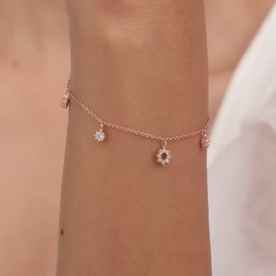 Giva Anushka Sharma Rose Gold Flower Charm Bracelet