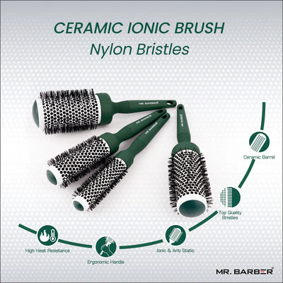 Mr. Barber Green Ceramic Ion Thermal Brush 33mm