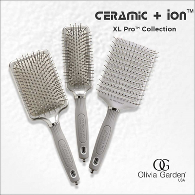 Olivia Garden Ceramic + Ion XL PRO Large Paddle Brush