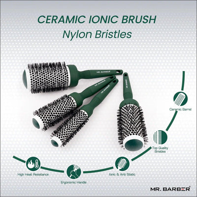 Mr. Barber Green Ceramic Ion Thermal Brush 33mm - Reflexions Salon